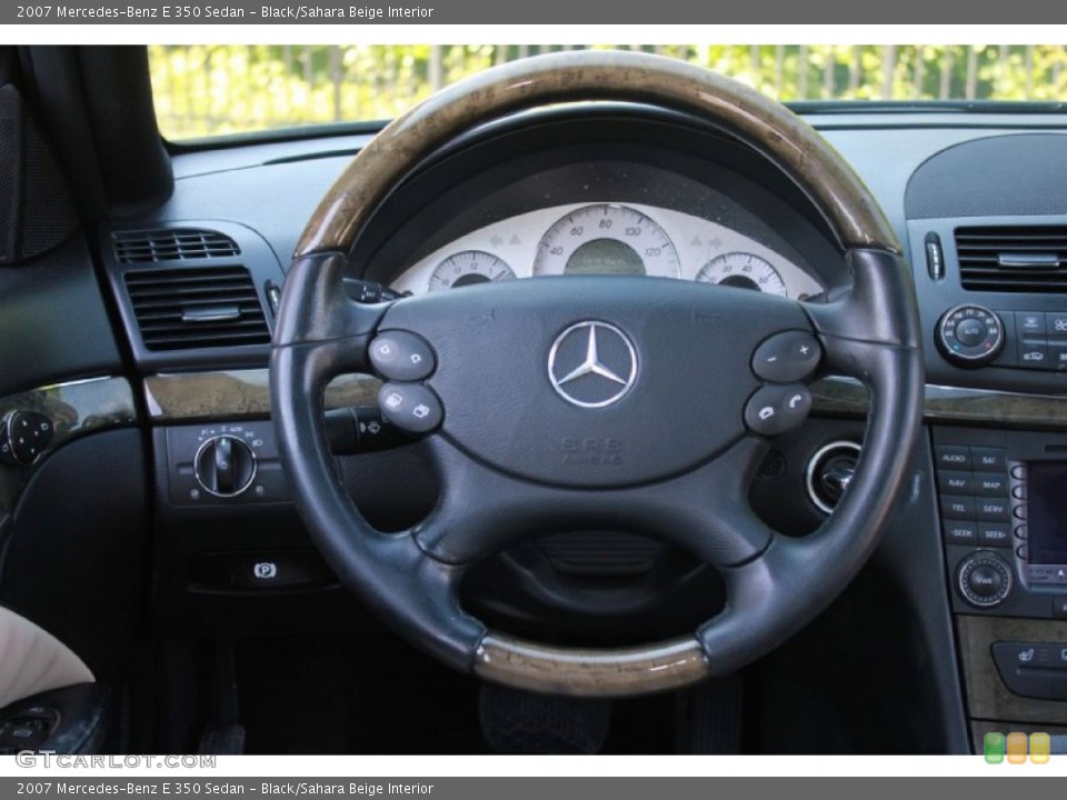 Black/Sahara Beige Interior Steering Wheel for the 2007 Mercedes-Benz E 350 Sedan #81595455