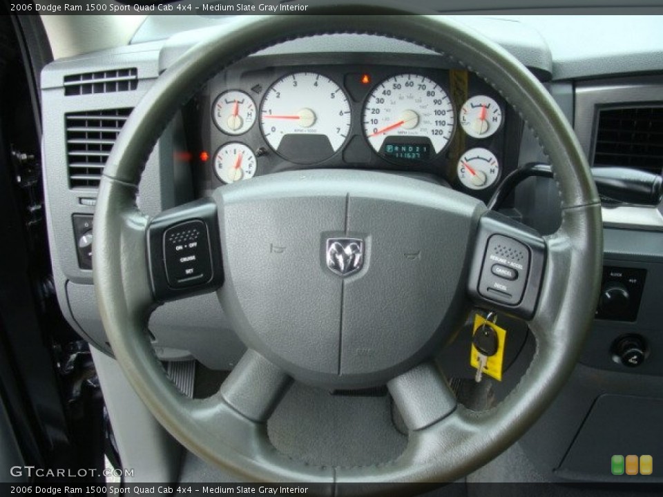 Medium Slate Gray Interior Steering Wheel for the 2006 Dodge Ram 1500 Sport Quad Cab 4x4 #81612672
