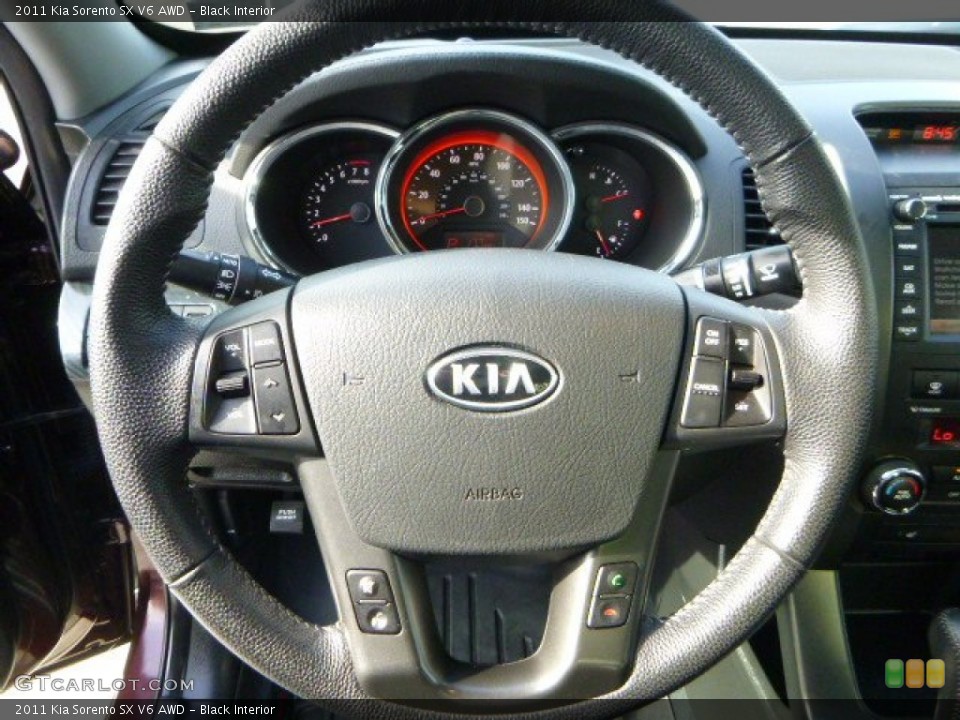 Black Interior Steering Wheel for the 2011 Kia Sorento SX V6 AWD #81615314