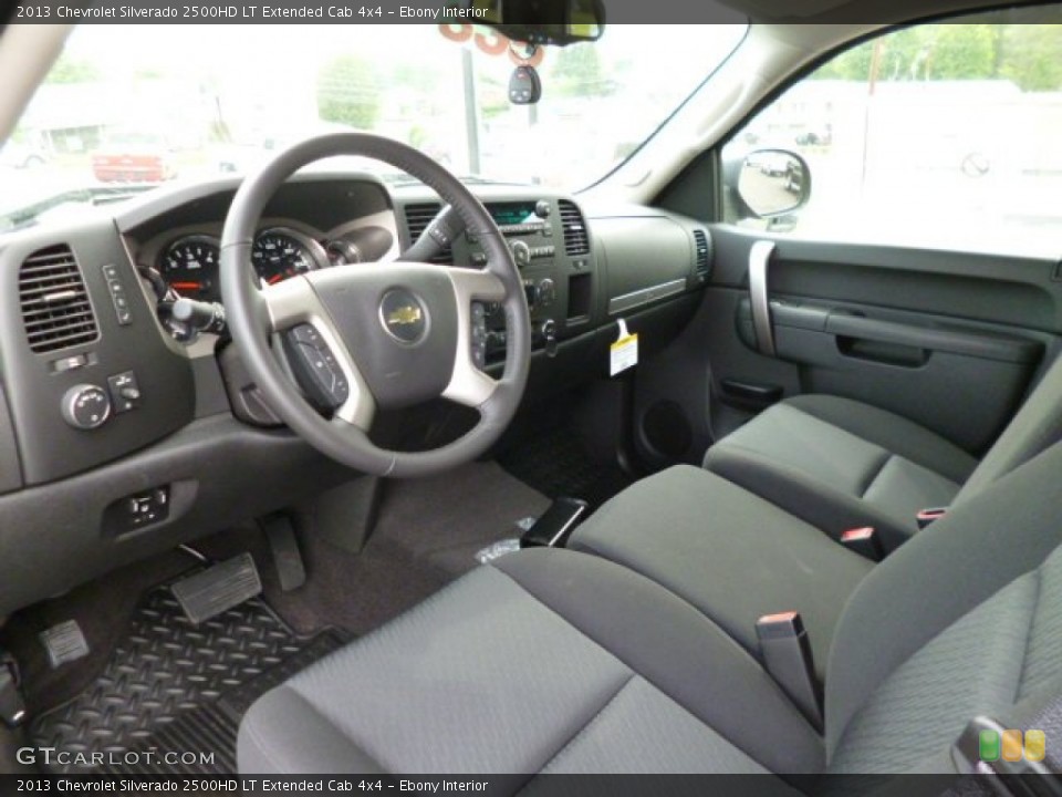 Ebony Interior Prime Interior for the 2013 Chevrolet Silverado 2500HD LT Extended Cab 4x4 #81616910