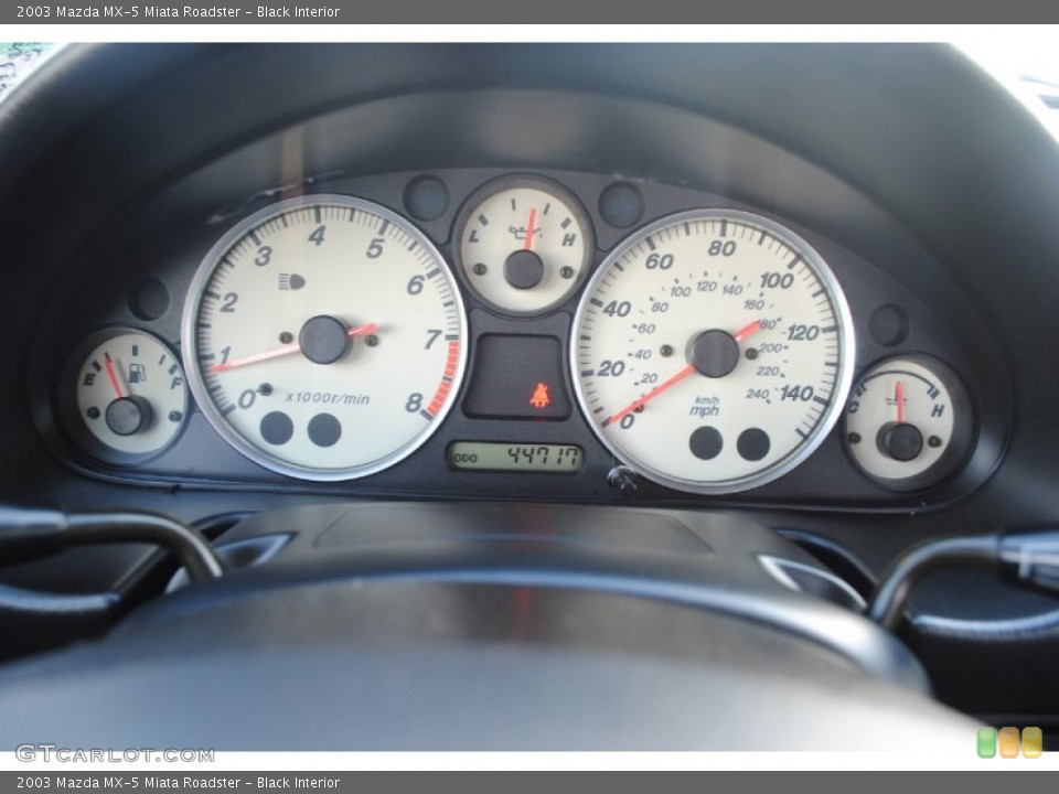 Black Interior Gauges for the 2003 Mazda MX-5 Miata Roadster #81618708