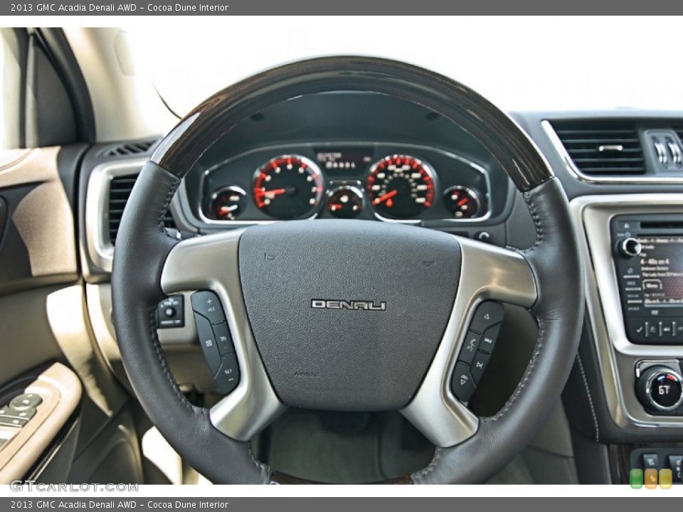 Cocoa Dune Interior Steering Wheel for the 2013 GMC Acadia Denali AWD #81619764