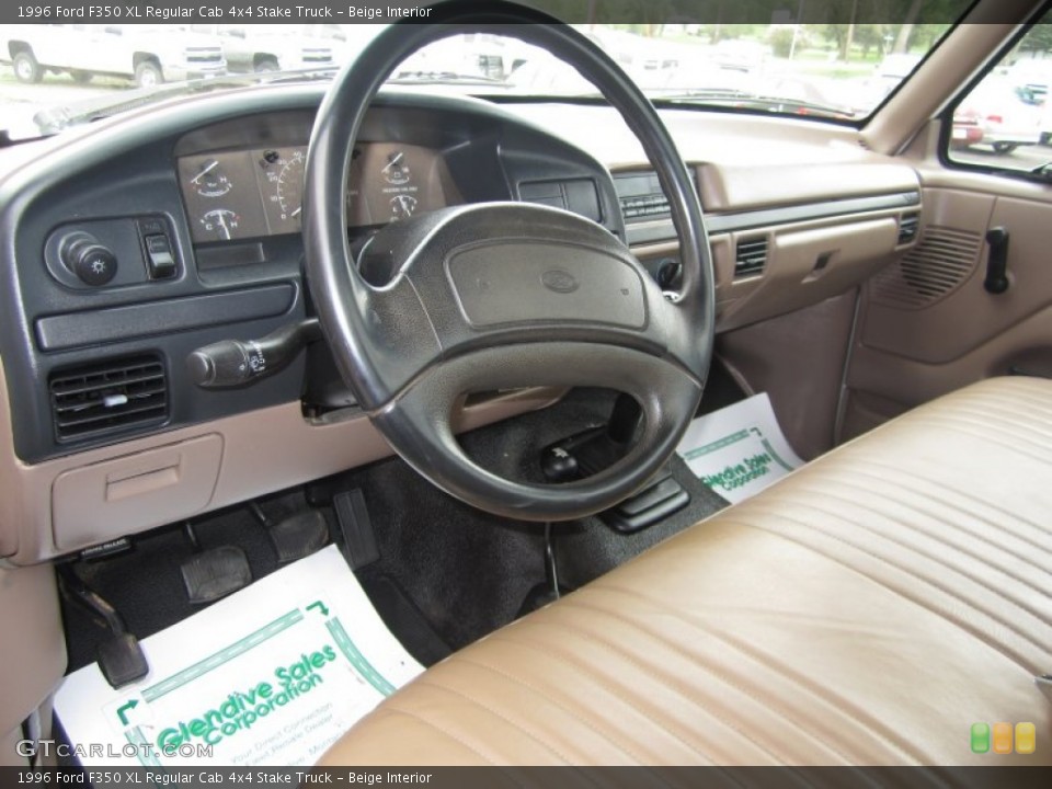 Beige Interior Photo for the 1996 Ford F350 XL Regular Cab 4x4 Stake Truck #81620188