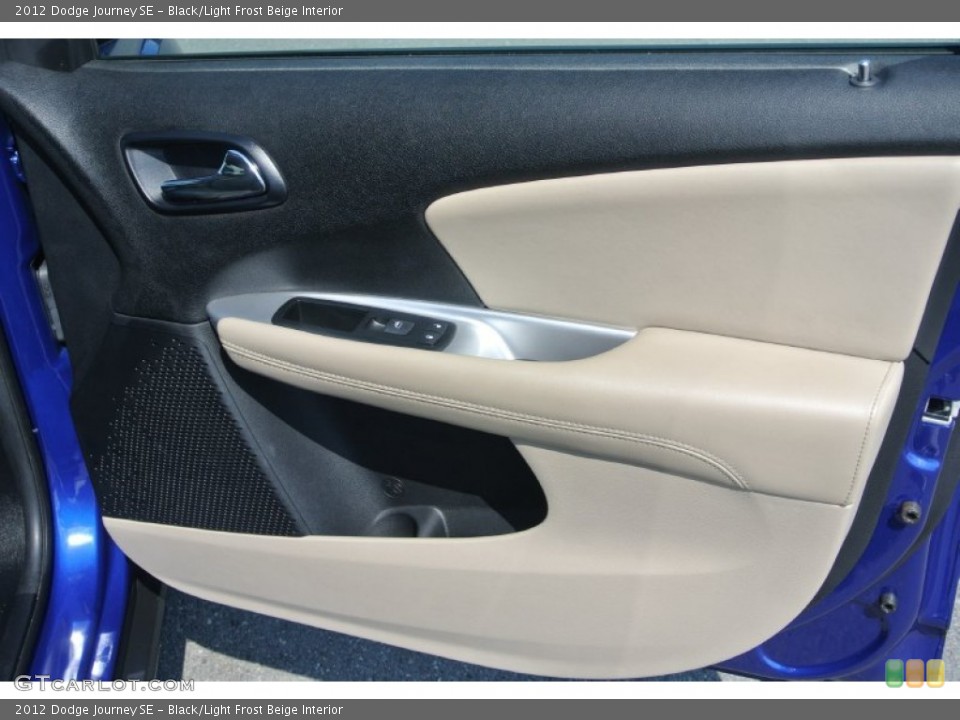 Black/Light Frost Beige Interior Door Panel for the 2012 Dodge Journey SE #81622585