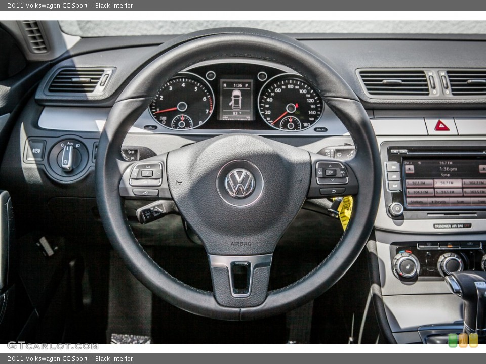 Black Interior Steering Wheel for the 2011 Volkswagen CC Sport #81622774
