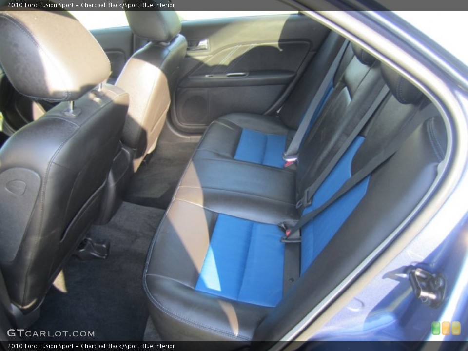 Charcoal Black/Sport Blue Interior Rear Seat for the 2010 Ford Fusion Sport #81624132