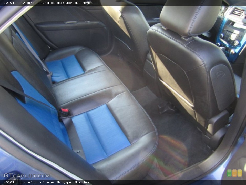 Charcoal Black/Sport Blue Interior Rear Seat for the 2010 Ford Fusion Sport #81624174