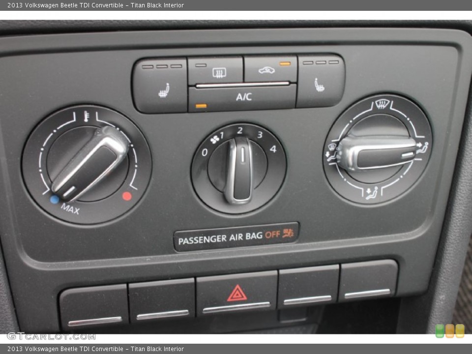 Titan Black Interior Controls for the 2013 Volkswagen Beetle TDI Convertible #81628281