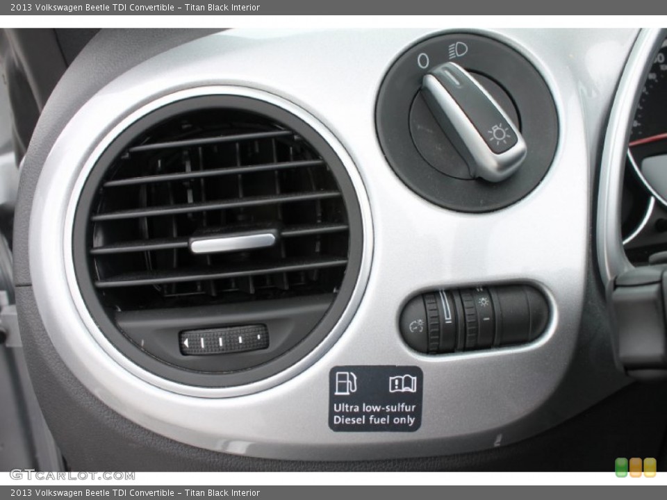 Titan Black Interior Controls for the 2013 Volkswagen Beetle TDI Convertible #81628324