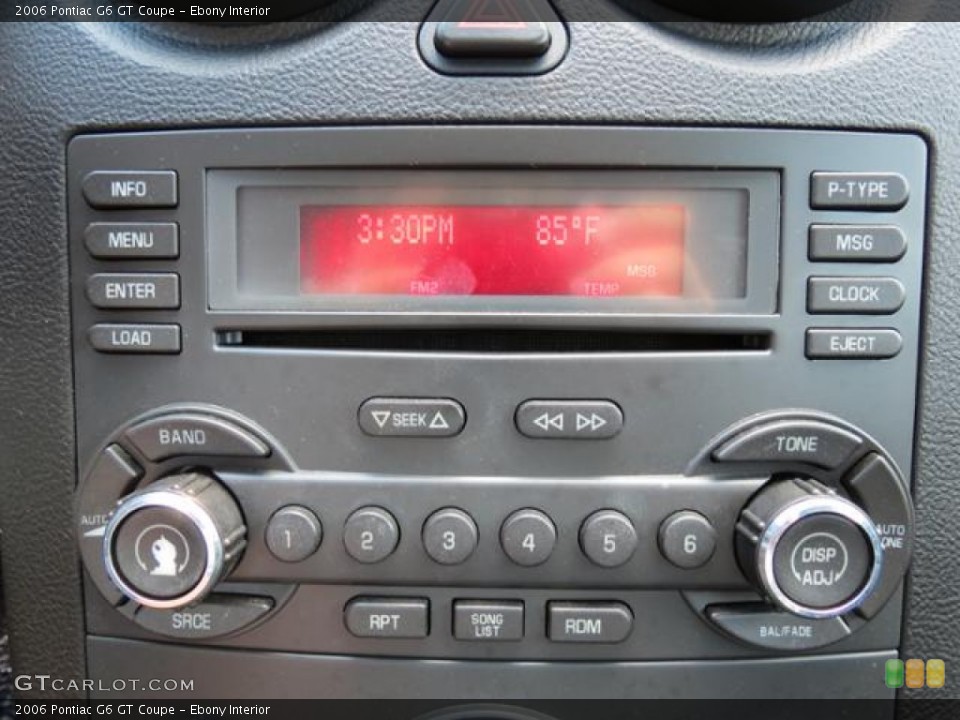 Ebony Interior Controls for the 2006 Pontiac G6 GT Coupe #81628983