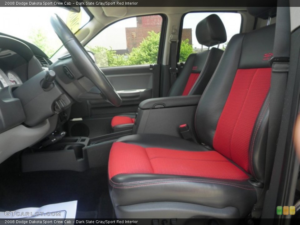 Dark Slate Gray/Sport Red Interior Front Seat for the 2008 Dodge Dakota Sport Crew Cab #81646165