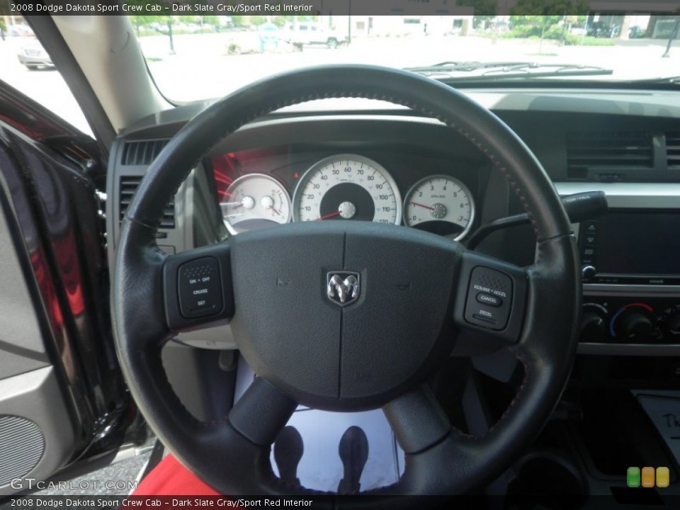 Dark Slate Gray/Sport Red Interior Steering Wheel for the 2008 Dodge Dakota Sport Crew Cab #81646187