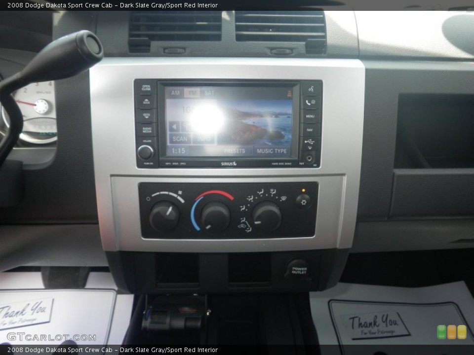 Dark Slate Gray/Sport Red Interior Controls for the 2008 Dodge Dakota Sport Crew Cab #81646237
