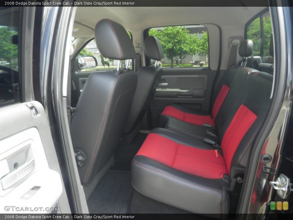 Dark Slate Gray/Sport Red Interior Rear Seat for the 2008 Dodge Dakota Sport Crew Cab #81646318
