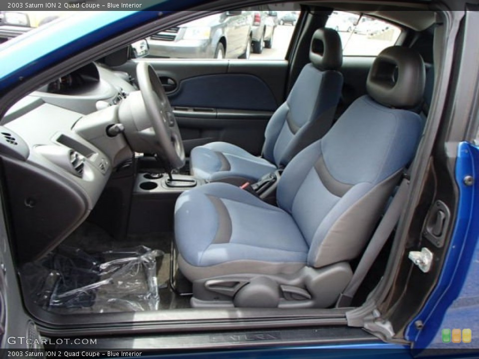 Blue Interior Front Seat for the 2003 Saturn ION 2 Quad Coupe #81658834