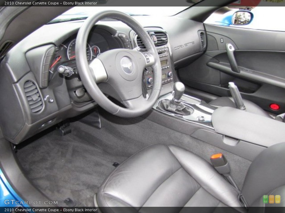 Ebony Black Interior Prime Interior for the 2010 Chevrolet Corvette Coupe #81665905