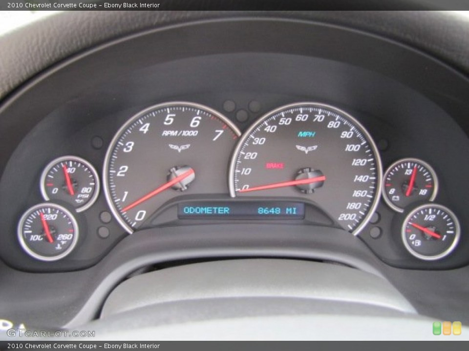 Ebony Black Interior Gauges for the 2010 Chevrolet Corvette Coupe #81665990
