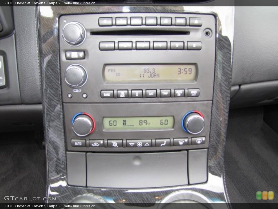 Ebony Black Interior Controls for the 2010 Chevrolet Corvette Coupe #81666034