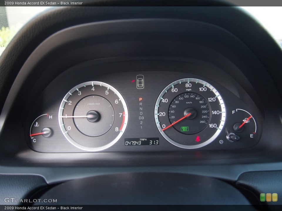 Black Interior Gauges for the 2009 Honda Accord EX Sedan #81680086