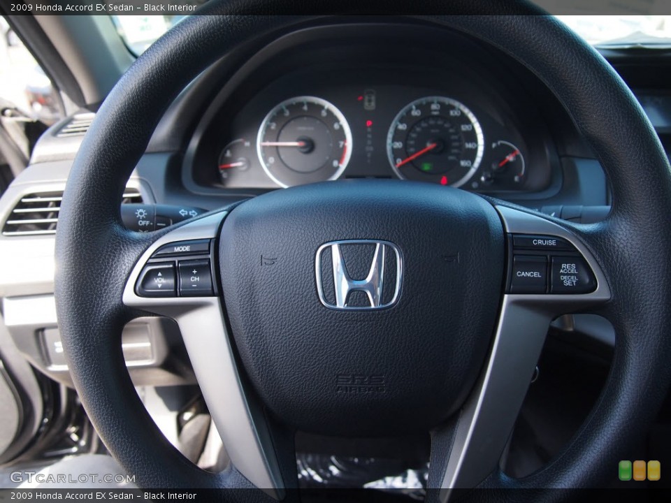 Black Interior Steering Wheel for the 2009 Honda Accord EX Sedan #81680104