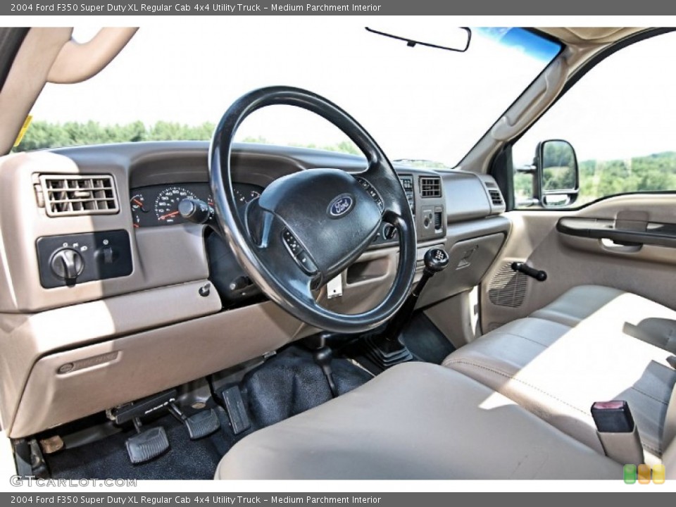 Medium Parchment Interior Front Seat for the 2004 Ford F350 Super Duty XL Regular Cab 4x4 Utility Truck #81680581