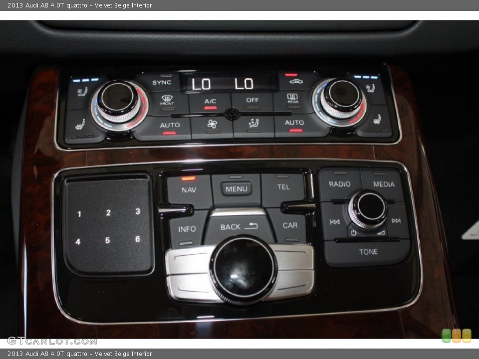 Velvet Beige Interior Controls for the 2013 Audi A8 4.0T quattro #81686910