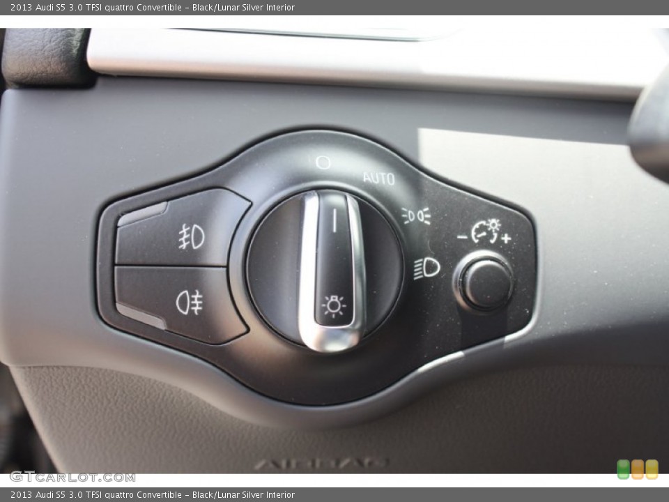 Black/Lunar Silver Interior Controls for the 2013 Audi S5 3.0 TFSI quattro Convertible #81688953