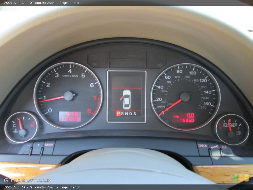 Beige Interior Gauges for the 2005 Audi A4 2.0T quattro Avant #81718419
