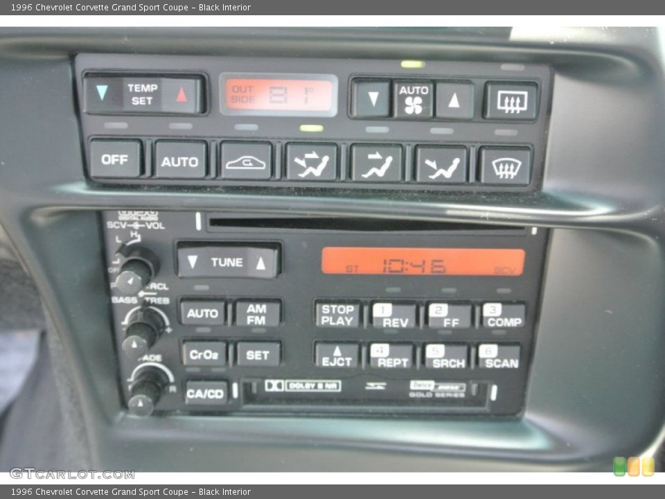 Black Interior Controls for the 1996 Chevrolet Corvette Grand Sport Coupe #81719748