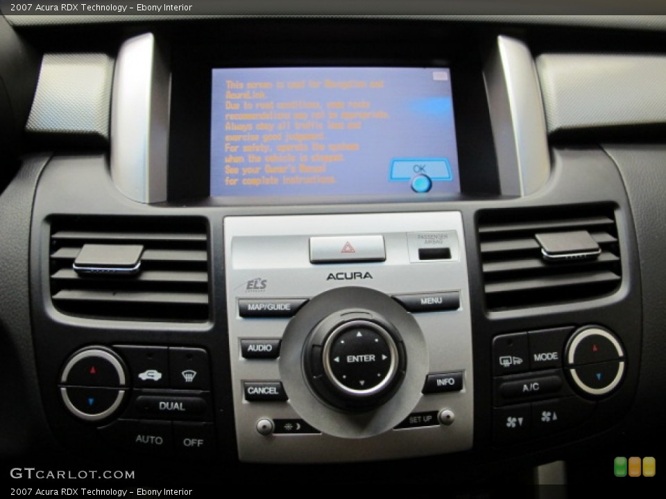 Ebony Interior Controls for the 2007 Acura RDX Technology #81723226