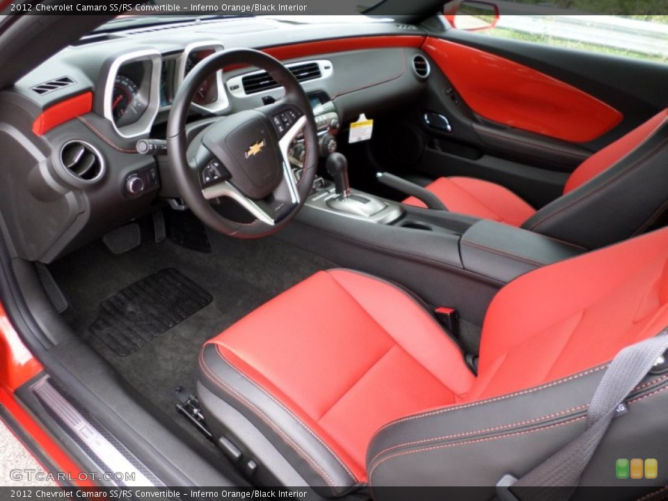 Inferno Orange/Black Interior Prime Interior for the 2012 Chevrolet Camaro SS/RS Convertible #81726807