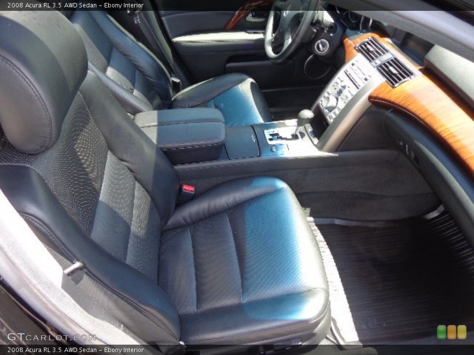 Ebony Interior Front Seat for the 2008 Acura RL 3.5 AWD Sedan #81733659