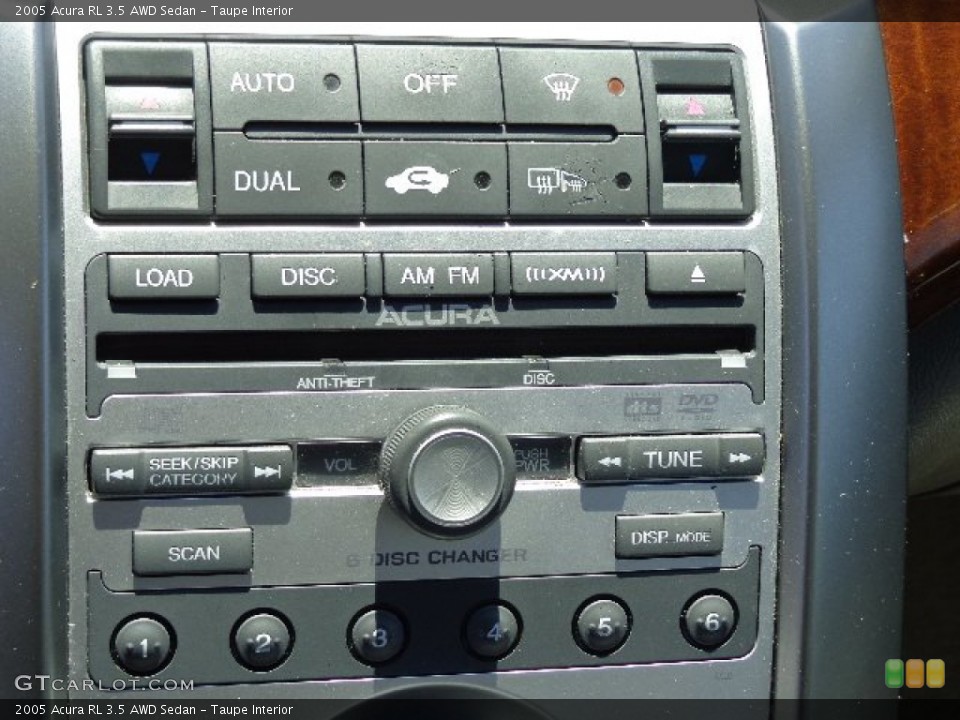 Taupe Interior Controls for the 2005 Acura RL 3.5 AWD Sedan #81734940