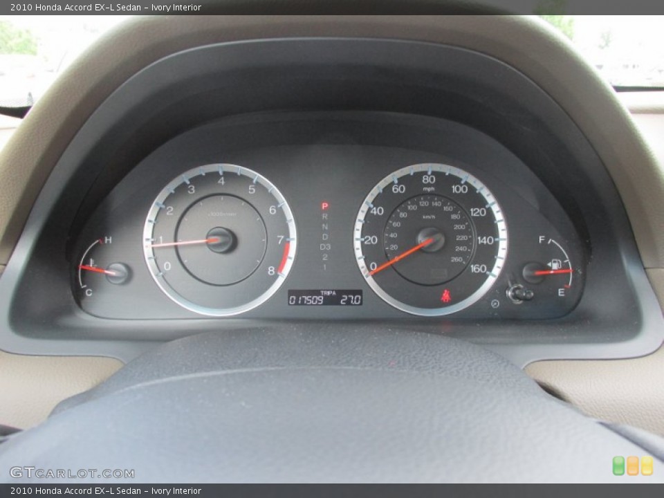 Ivory Interior Gauges for the 2010 Honda Accord EX-L Sedan #81752862