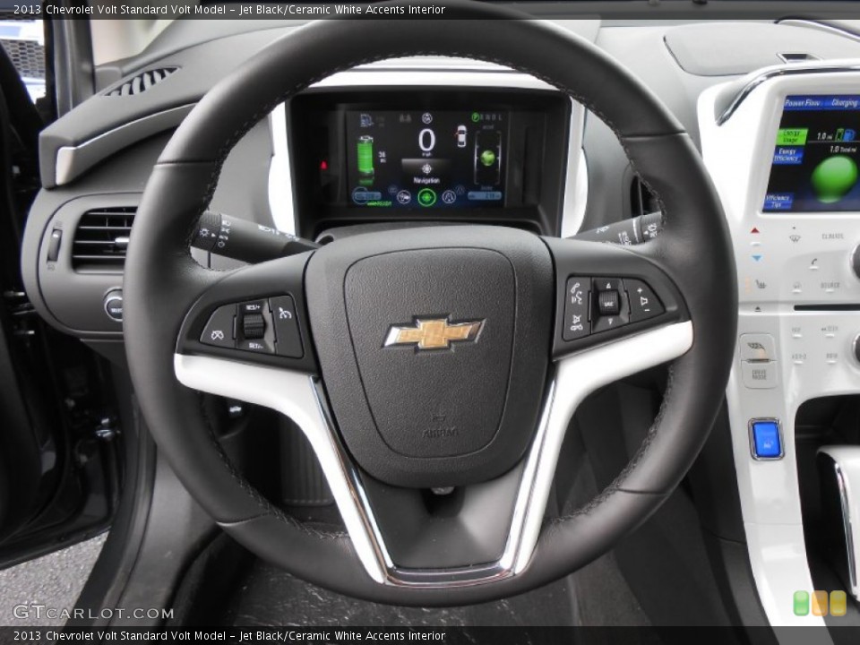 Jet Black/Ceramic White Accents Interior Steering Wheel for the 2013 Chevrolet Volt  #81772734