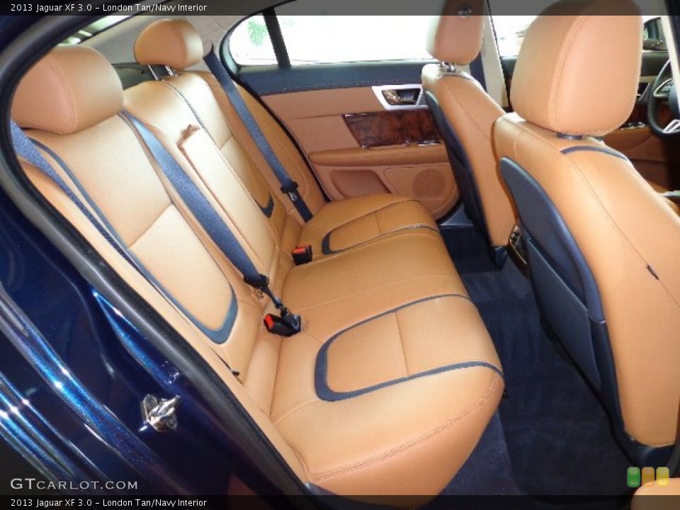 London Tan/Navy Interior Rear Seat for the 2013 Jaguar XF 3.0 #81773862