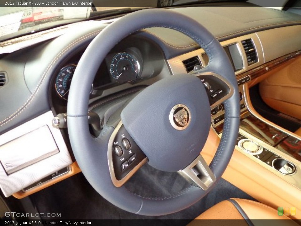 London Tan/Navy Interior Steering Wheel for the 2013 Jaguar XF 3.0 #81773910