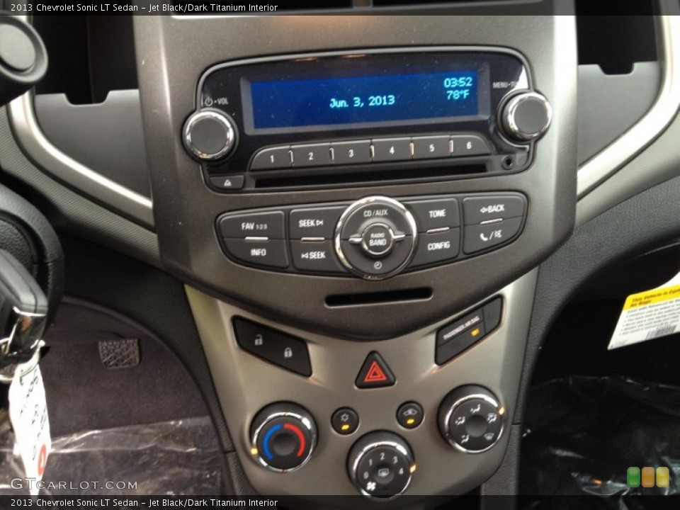 Jet Black/Dark Titanium Interior Controls for the 2013 Chevrolet Sonic LT Sedan #81778026