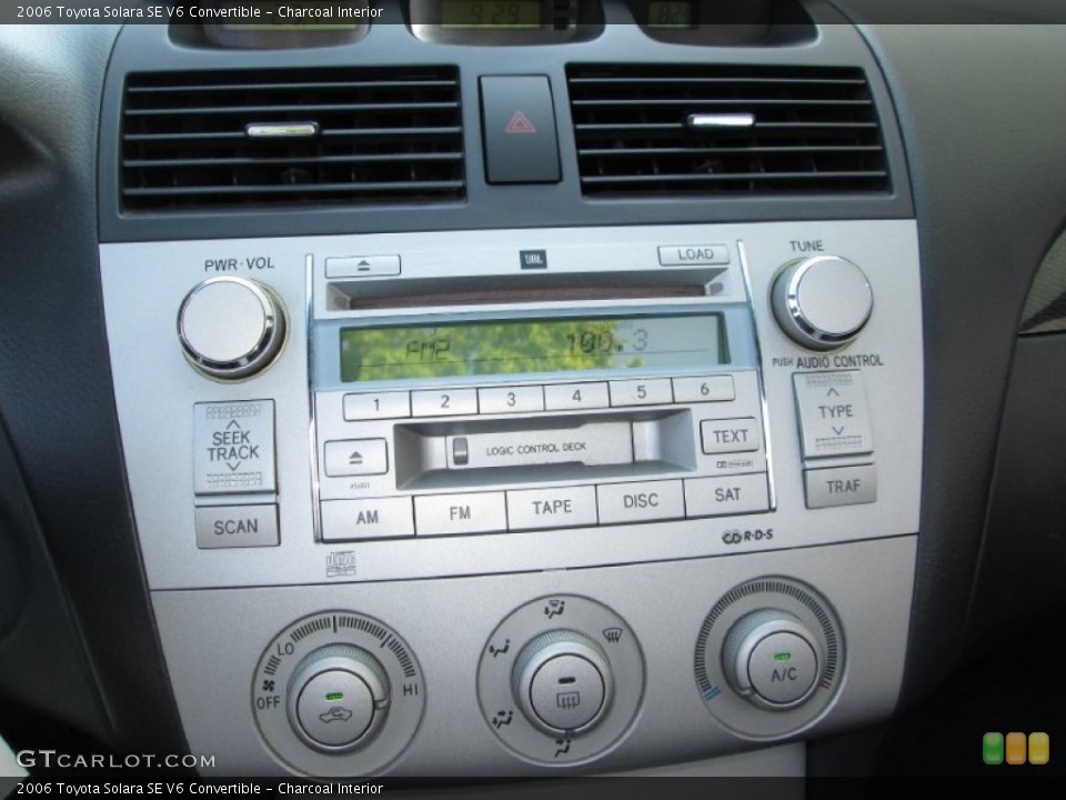 Charcoal Interior Controls for the 2006 Toyota Solara SE V6 Convertible #81791277