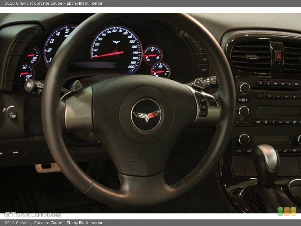 Ebony Black Interior Steering Wheel for the 2010 Chevrolet Corvette Coupe #81792003