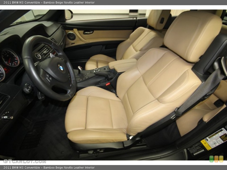 Bamboo Beige Novillo Leather Interior Front Seat for the 2011 BMW M3 Convertible #81797205
