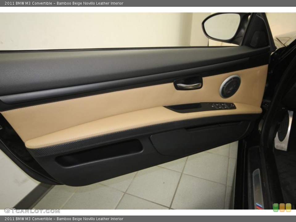 Bamboo Beige Novillo Leather Interior Door Panel for the 2011 BMW M3 Convertible #81797244