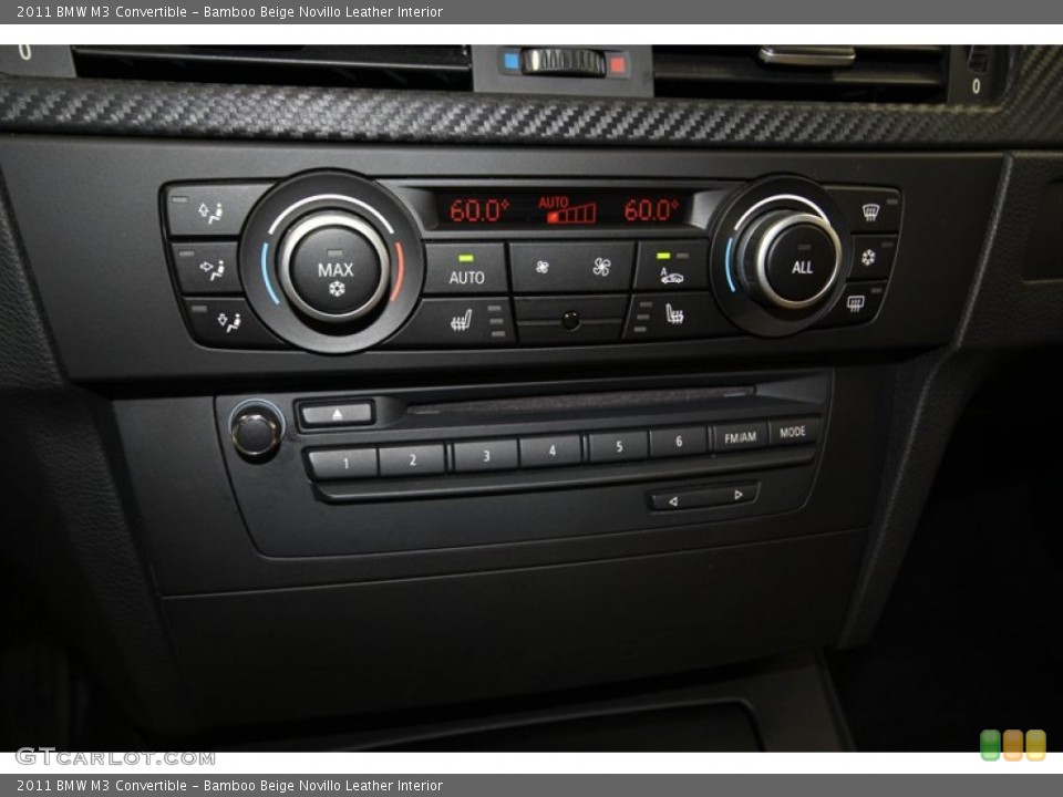 Bamboo Beige Novillo Leather Interior Controls for the 2011 BMW M3 Convertible #81797388