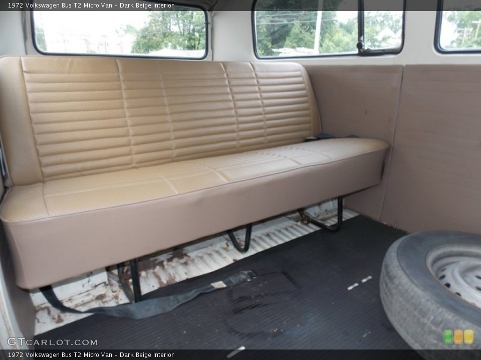 Dark Beige Interior Rear Seat for the 1972 Volkswagen Bus T2 Micro Van #81797400