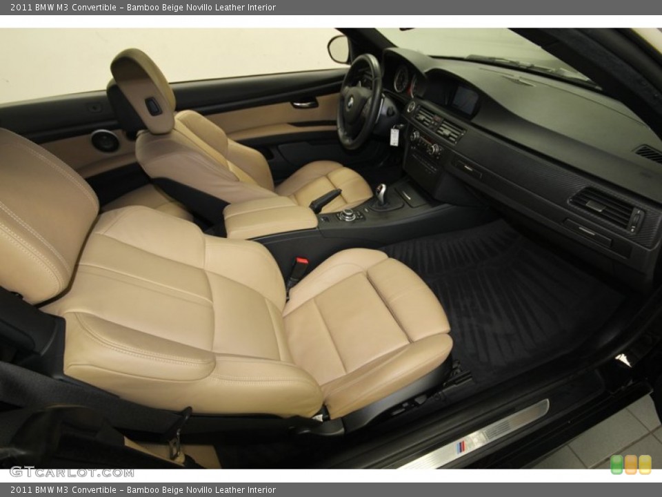 Bamboo Beige Novillo Leather Interior Front Seat for the 2011 BMW M3 Convertible #81797617