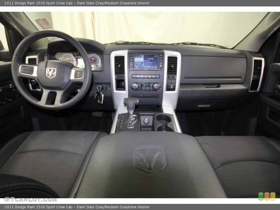 Dark Slate Gray/Medium Graystone Interior Dashboard for the 2011 Dodge Ram 1500 Sport Crew Cab #81805368