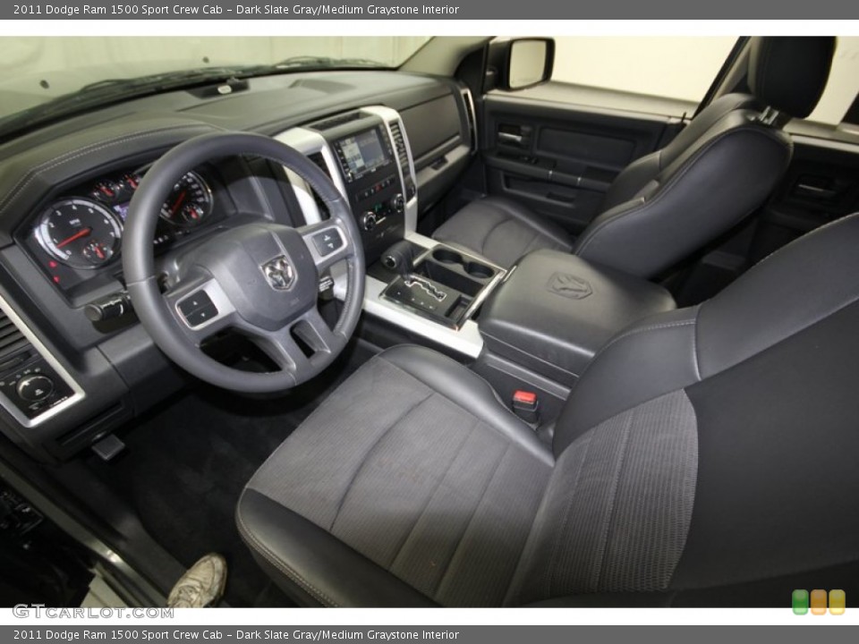 Dark Slate Gray/Medium Graystone Interior Prime Interior for the 2011 Dodge Ram 1500 Sport Crew Cab #81805437