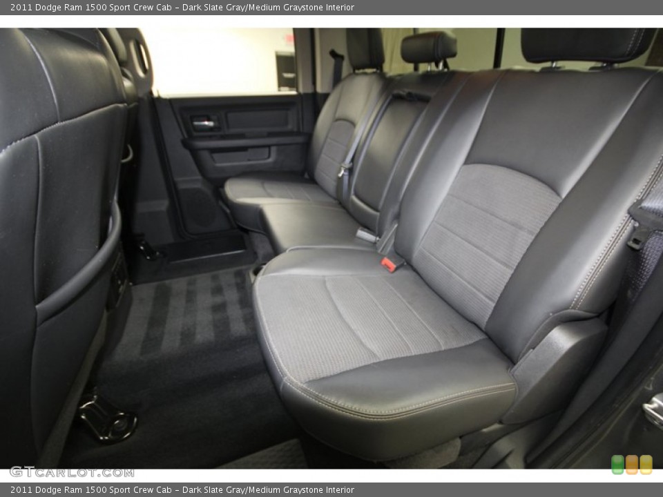Dark Slate Gray/Medium Graystone Interior Rear Seat for the 2011 Dodge Ram 1500 Sport Crew Cab #81805446