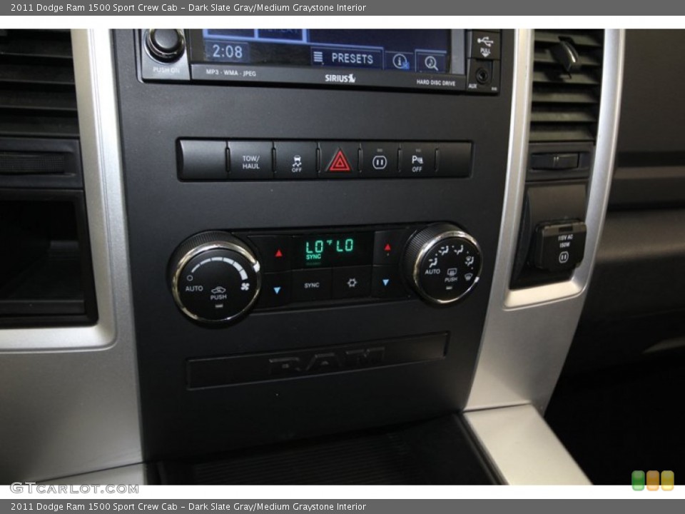 Dark Slate Gray/Medium Graystone Interior Controls for the 2011 Dodge Ram 1500 Sport Crew Cab #81805512