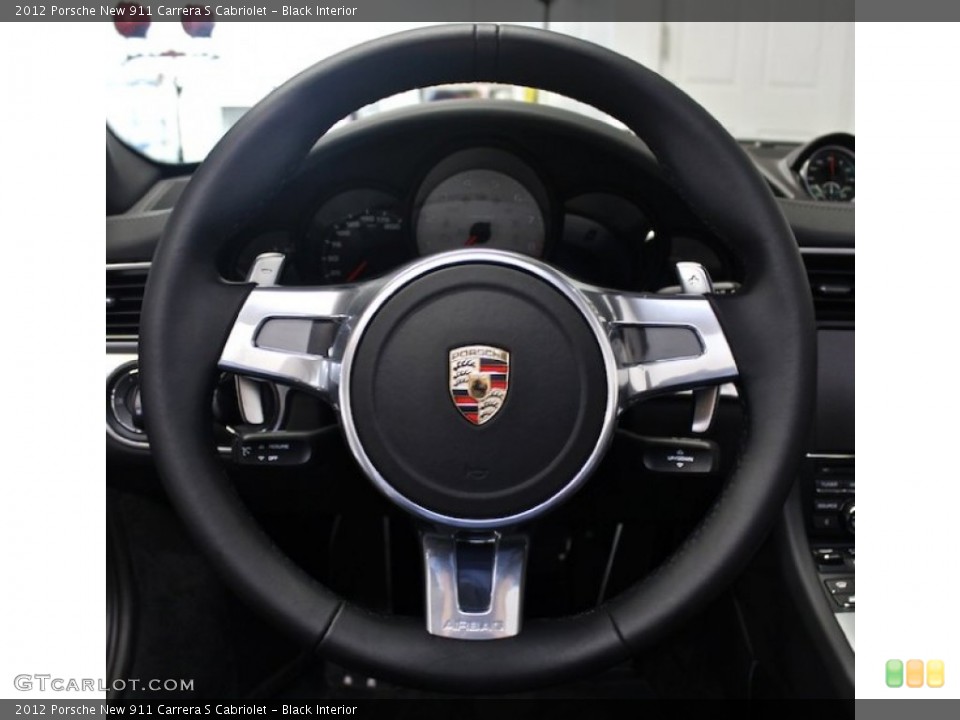 Black Interior Steering Wheel for the 2012 Porsche New 911 Carrera S Cabriolet #81838680